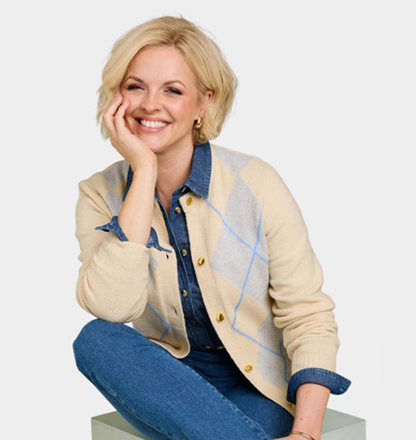 Argyle Gold Button Cardigan - LD566